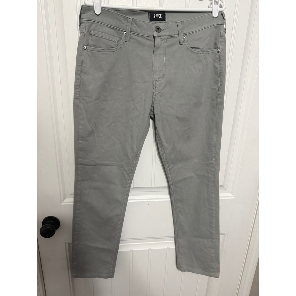 PAIGE Lennox Slim Fit Pants Mens 33 Gray Transcend Five Pocket Trousers EUC